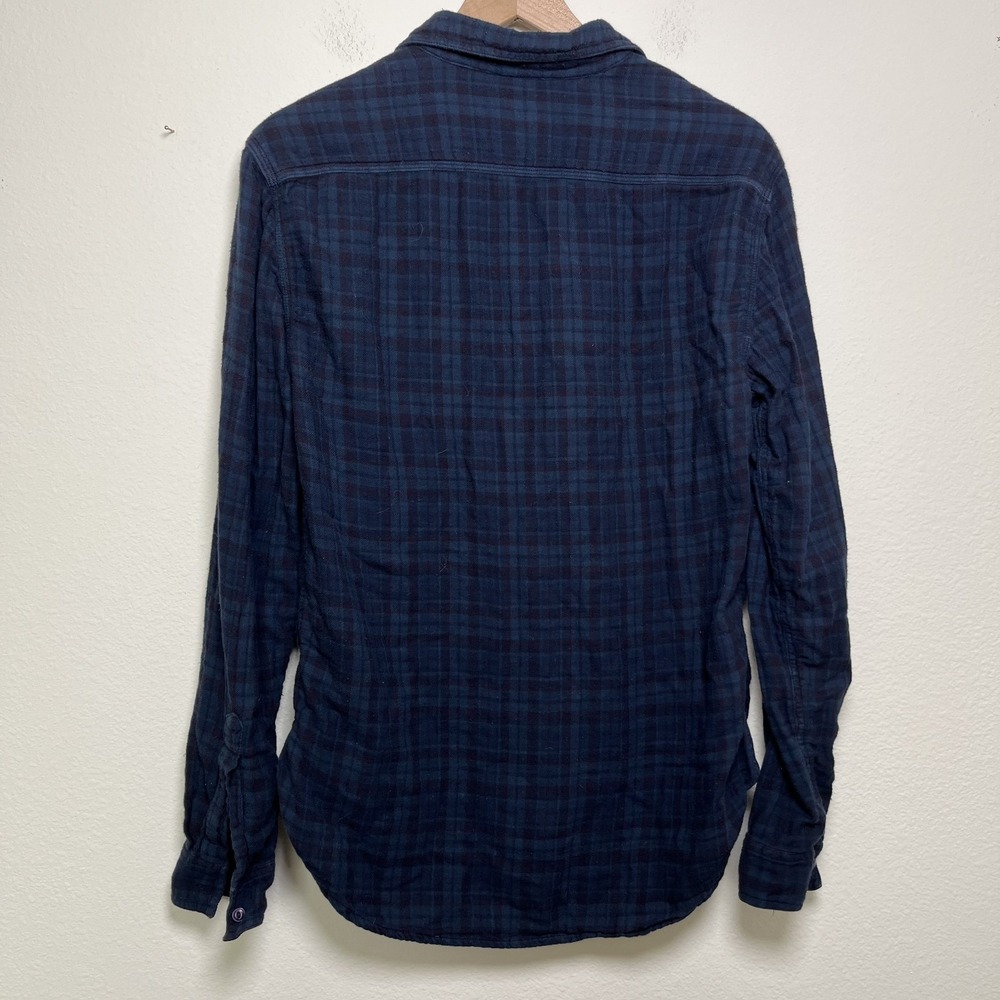 Velvet by Graham &‎ Spencer Women Flannel Shirt Medium Blue Academia Cabincore - Picture 7 of 7